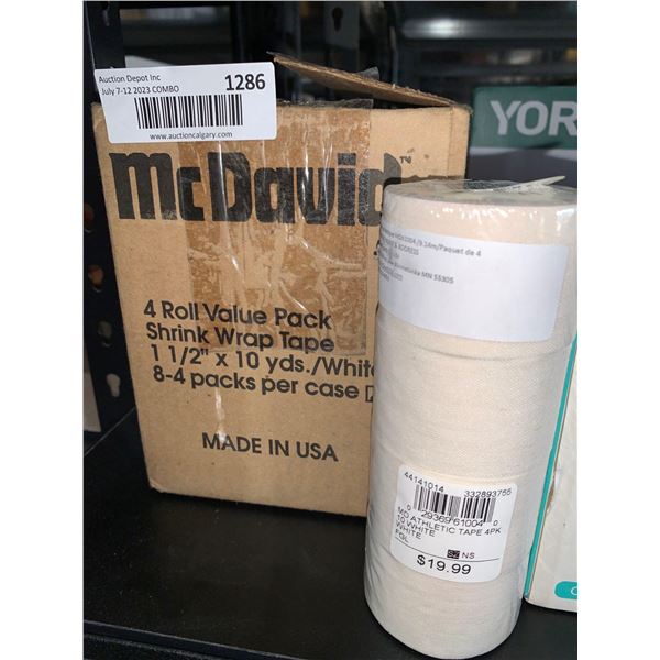 McDavids 4 Roll Value Pack 1 1/2" x 10yrds Case of 8 - 4 packs