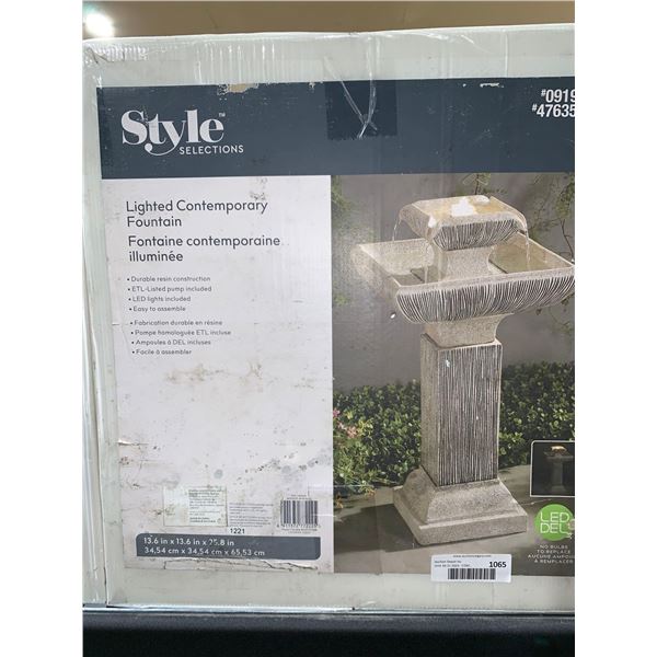 Style Selections Lighted Contemporary Fountain LED