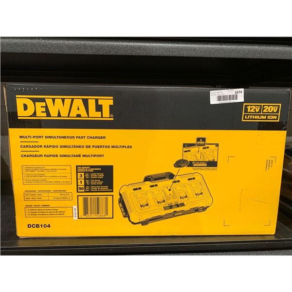 DEWALT 20V MAX Charger, 4-Port, Rapid Charge (DCB104)