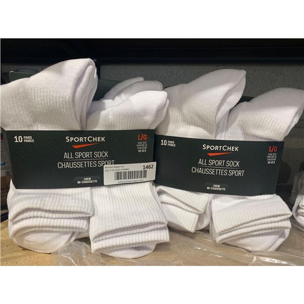 Sportcheck All Sport Socks: Large Men's 10-12.5 - 20 Pair