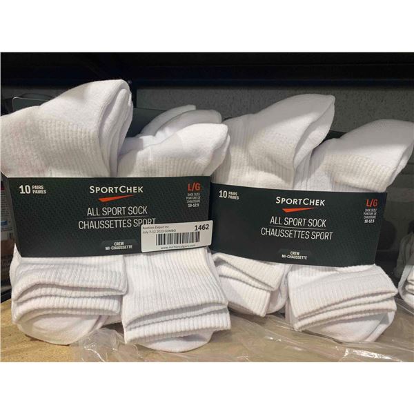 Sportcheck All Sport Socks: Large Men's 10-12.5 - 20 Pair