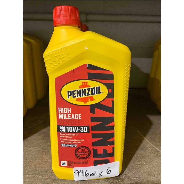 Pennzoil SAE 10W-30 High Mileage Motor Oil 6x946ml