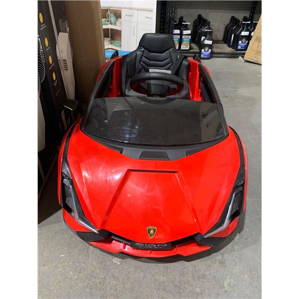 Lamborghini Sian 12V Electric Kids Ride On - Butterfly Doors & LED Lights ,Push Start Button, Horn B