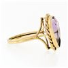 Image 5 : Handmade Vintage 14K Yellow Gold 5.50 ctw Pear Amethyst Ring w/ Twisted Wire Fra