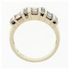 Image 7 : 14k Yellow Gold 1.37 ctw Channel Set Round & Baguette Cut Diamond Wide Band Ring