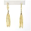 Image 2 : Estate 14k Yellow Gold 32mm Double Tube Large Circle Ring Hoop Dangle Earrings