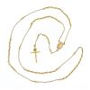 Image 1 : NEW 14k Gold Long 26" Polished Bead Our Lady of Guadalupe Rosary Crucifix Chain