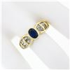 Image 3 : Trevi 18k Yellow Gold 1.90 ctw Oval Sapphire & Baguette Diamond Ring