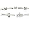 Image 6 : 18K White Gold 7" 1.50 ctw Floral Diamond Cluster & Marquise Bar Link Bracelet