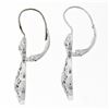 Image 4 : 14K White Gold 0.10 ctw Round Diamond Milgrain Open Lace Teardrop Dangle Earring