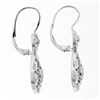 Image 5 : 14K White Gold 0.10 ctw Round Diamond Milgrain Open Lace Teardrop Dangle Earring