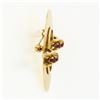 Image 6 : Retro Vintage 14k Yellow Gold 0.64 ctw Round Ruby Fluted Circle Wreath Brooch Pi