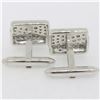 Image 5 : 18k White Gold 1.45 ctw Pave Set Round White & Champagne Diamond Rectangular Cuf