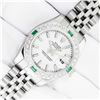 Image 2 : Rolex Sapphire Quickset White Index Diamond Emerald Datejust Wristwatch