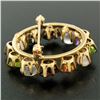 Image 7 : 14k Yellow Gold 5.18 ctw Wreath Brooch w/ Amethyst Garnet Moonstone Peridot Opal