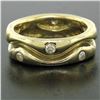 Image 2 : Designer Sam Lehr 18k Yellow Gold 0.33 ctw Diamond Wave Eternity Band Ring SZ 6