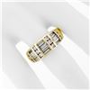 Image 3 : 14K Yellow Gold 1.88 ctw Channel Set Round & Baguette Cut Diamond Wide Band Ring