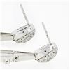 Image 7 : 14K White Gold 1.30 ctw Round Pave Set Diamond Long Swing Drop Dangle Earrings