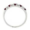 Image 7 : New 14K White Gold 3mm 0.62 ctw Alternating Shared Prong Ruby & Diamond Band Rin