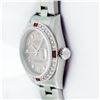 Image 4 : Rolex Ladies Quickset Salmon Arabic & Ruby Diamond Datejust 26MM