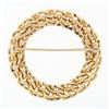 Image 3 : Vintage Tiffany & Co. 14k Yellow Gold Multi Chain Link Circle Wreath Brooch Pin