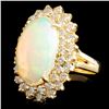 Image 2 : 14K Gold 4.53ct Opal & 1.65ctw Diamond Ring