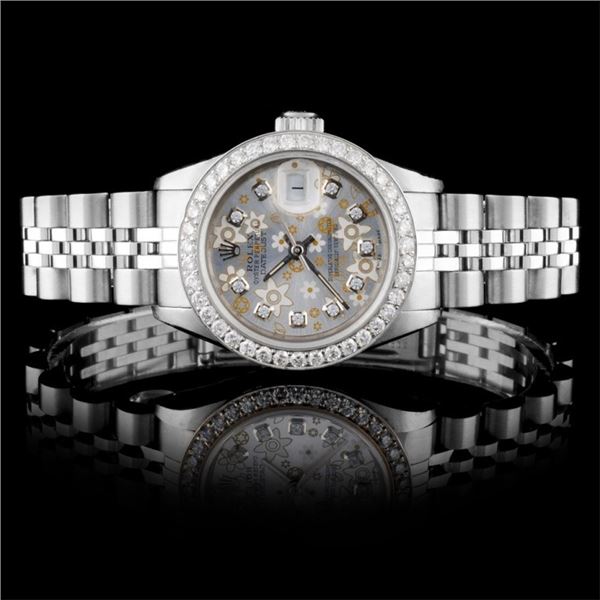 Rolex SS DateJust Ladies Diamond Wristwatch