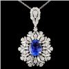 Image 1 : 18K Gold 2.31ct Tanzanite & 1.87ctw Diamond Pendan