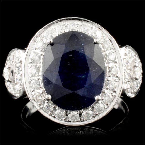 14K Gold 4.72ct Sapphire & 0.73ctw Diamond Ring