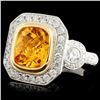 Image 2 : 18K TT Gold 2.50ct Citrine & 0.90ctw Diamond Ring