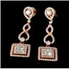 Image 2 : 18K Rose Gold 2.58ctw Diamond Earrings