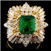 Image 1 : 18K Gold 3.00ct Emerald & 2.57ctw Diamond Ring