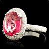 Image 2 : 18K Gold 4.19ct Tourmaline & 1.32ctw Diamond Ring