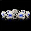 Image 1 : 14K Gold 8.41ct Tanzanite & 3.91ctw Diam Bracelet