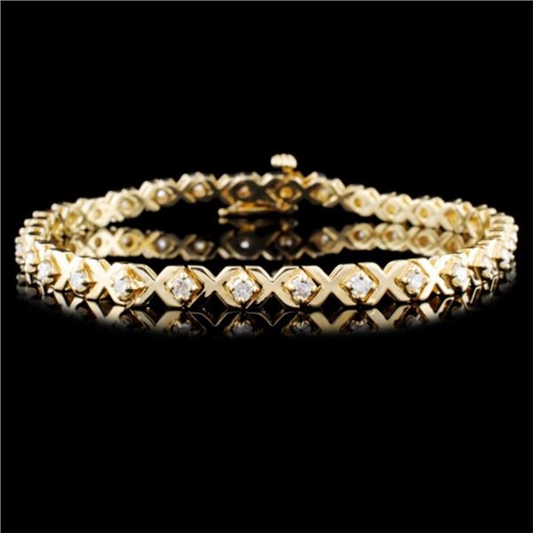 14K Yellow Gold 1.00ct Diamond Bracelet