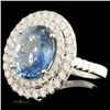 Image 2 : 18K Gold 6.74ct Sapphire & 1.31ctw Diamond Ring