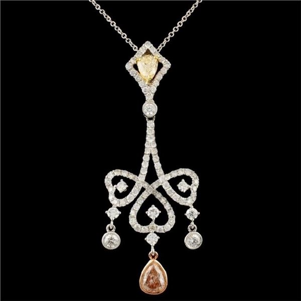 18K Gold 2.18ctw Fancy Diamond Pendant