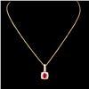 Image 1 : 14K Gold 0.46ct Ruby & 0.18ctw Diamond Pendant