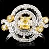 Image 1 : 18K Gold 1.10ctw Fancy Color Diamond Ring