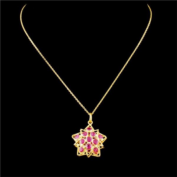 18K Gold 2.42ct Ruby Pendant