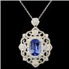 Image 2 : 18K Gold 2.90ct Sapphire & 1.56ctw Diamond Pendant