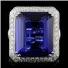 Image 1 : 18K White Gold 21.50ct Tanzanite & 3.93ct Diamond