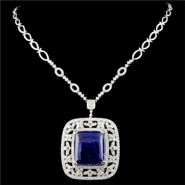 14K Gold 56.89ct Tanzanite & 6.29ctw Diamond Neckl