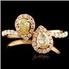 Image 1 : 18K Gold 0.76ctw Fancy Diamond Ring