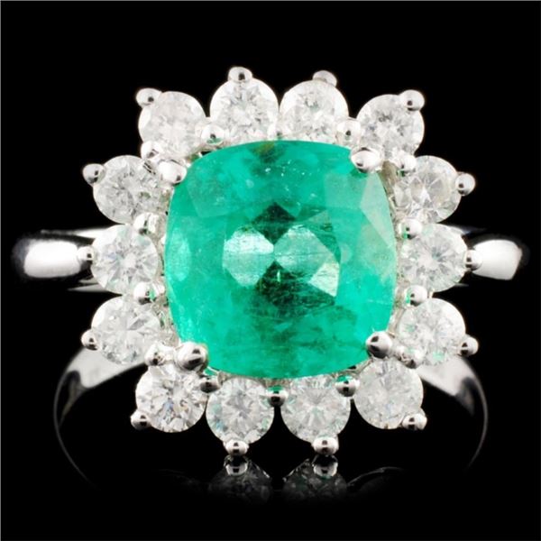 18K Gold 2.46ct Emerald & 0.81ctw Diamond Ring