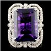Image 1 : 18K Gold 15.40ct Amethyst & 1.10ctw Diamond Ring