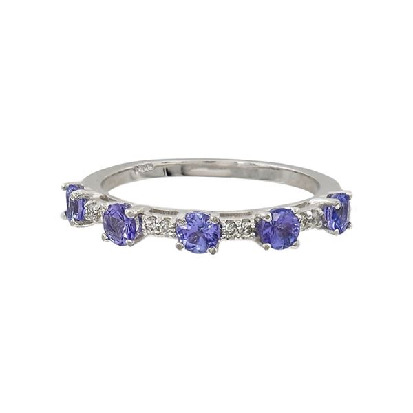 14k White Gold 0.75ctw Tanzanite & 0.10ctw Diamond