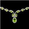 Image 2 : 14K Gold 21.00ctw Peridot & 2.20ctw Diamond Neckla