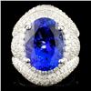 Image 1 : 18K Gold 8.30ct Tanzanite & 2.18ctw Diamond Ring