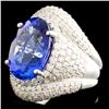 Image 2 : 18K Gold 8.30ct Tanzanite & 2.18ctw Diamond Ring